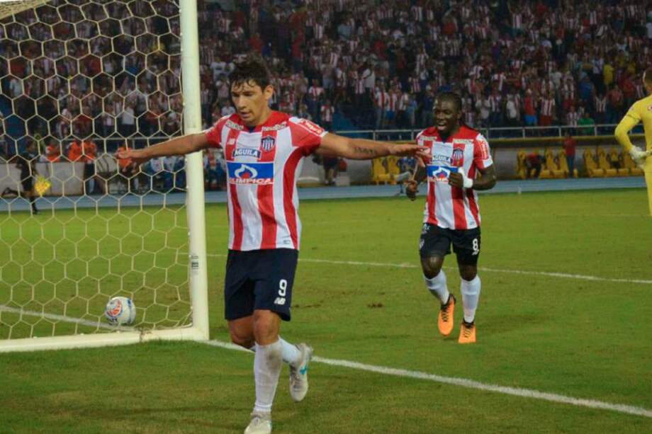 El paraguayo Roberto Ovelar anotó, este miércoles en Barranquilla, el gol que le dio el triunfo a Júnior sobre Patriotas. / @JuniorClubSA