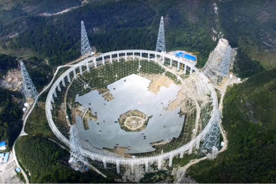 Imagen del radiotelescopio Fast en China. / / Tomado de Youtube