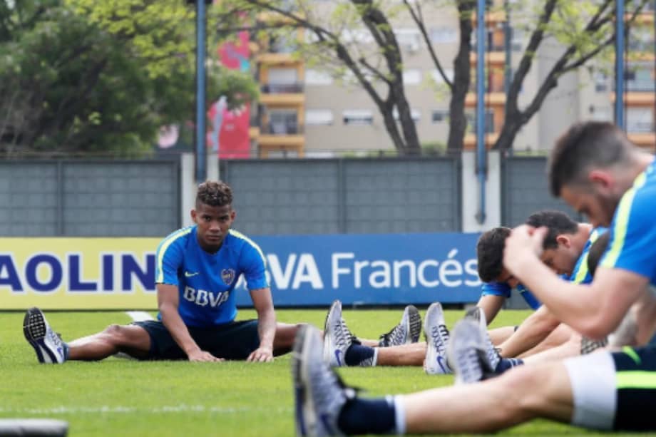 El colombiano Wilmar Barrios durante un entrenamiento de Boca Juniors. / Instagram: bocajrsoficial