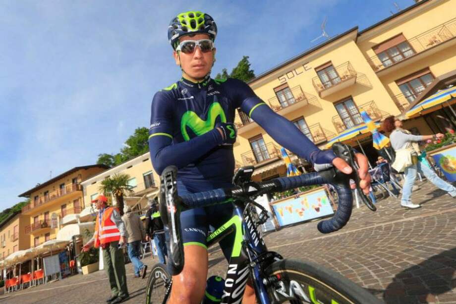 Dayer Quintana, ciclista del Movistar. / AFP