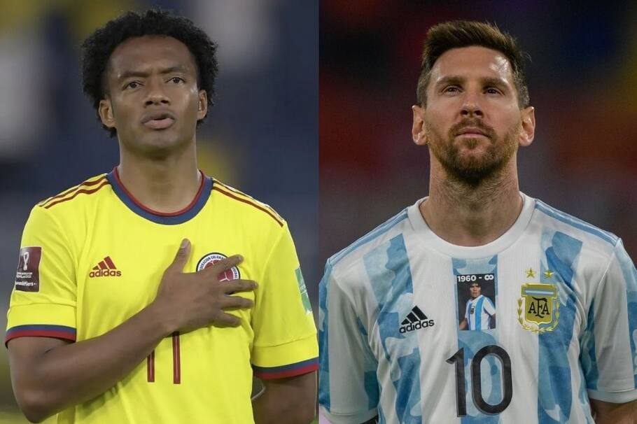 Juan Guillermo Cuadrado y Lionel Messi, las máximas estrellas de los dos equipos.