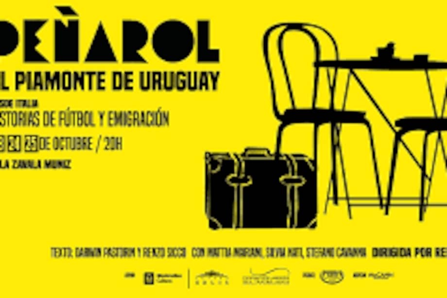 Afiche promocional de la obra italiana que se presenta en Montevideo y que busca mezclar en un mismo escenario dos mundos tan diferentes como el del fútbol y el teatro. / Cortesía