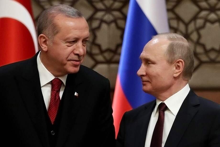 Presidente de Turquía, Recep Tayyip Erdogan, y Vladimir Putin, presidente de Rusia. / AFP