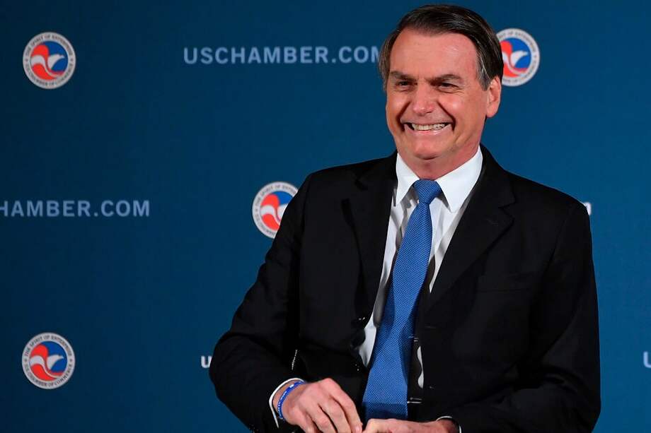 Jair Bolsonaro, presidente de Brasil, durante su visita a Estados Unidos para estrechar lazos con el mandatario norteamericano Donald Trump. / AFP