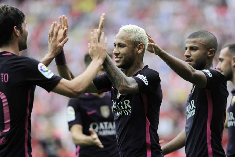 Neymar marcó dos goles en el triunfo del Barcelona 5-0. Foto: AFP