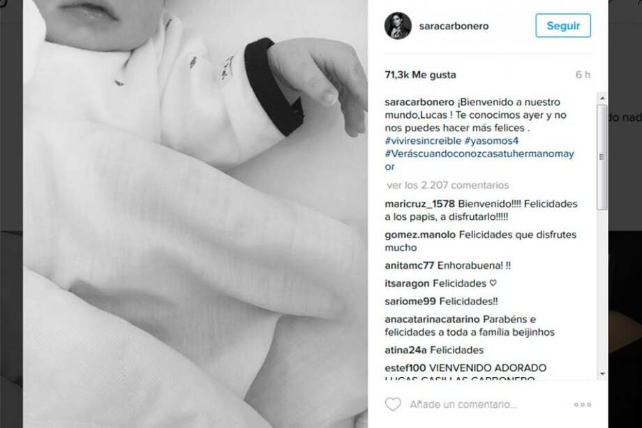 Imagen tomada de Instagram.com/saracarbonero