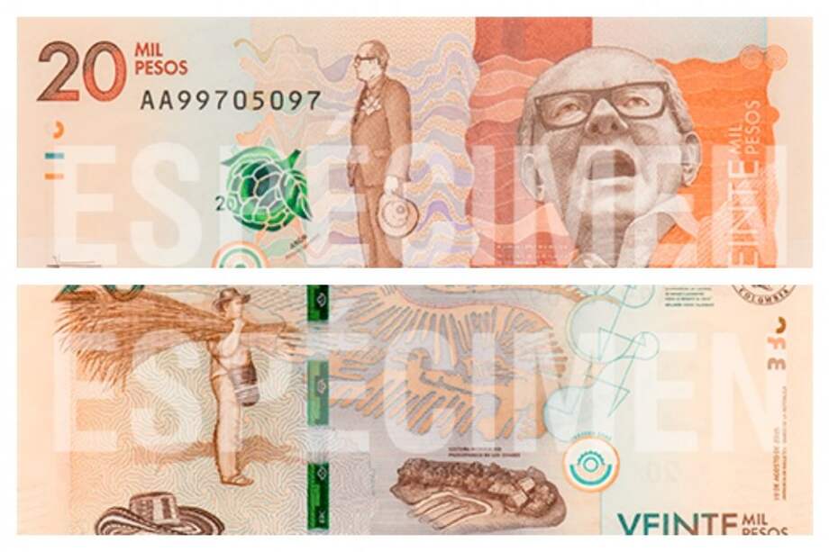 El nuevo billete de $20.000 servirá como homenaje a la Costa Caribe./Banco de la República.