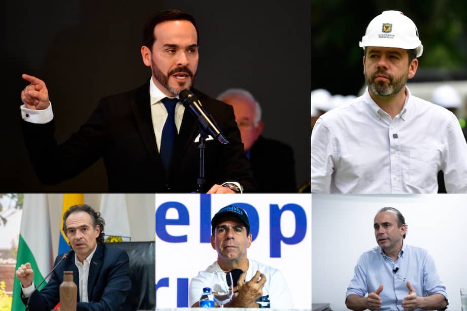 Abelardo de la Espriella, Carlos Fernando Galán, Federico Gutiérrez, Alejandro Char y Alejandro Eder.