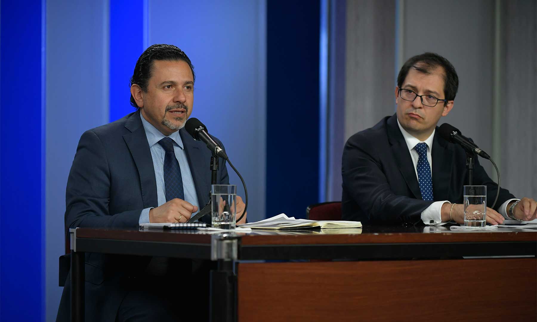 Los altos comisionados para la Paz (Miguel Ceballos) y para los DD.HH. (Francisco Barbosa). / Presidencia de la República