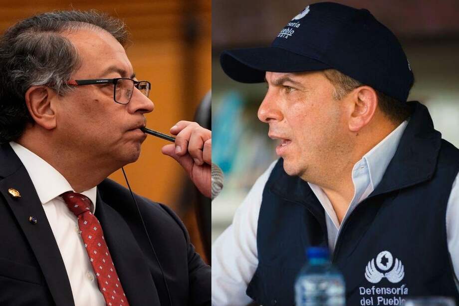 Presidente Gustavo Petro y defensor Carlos Camargo.