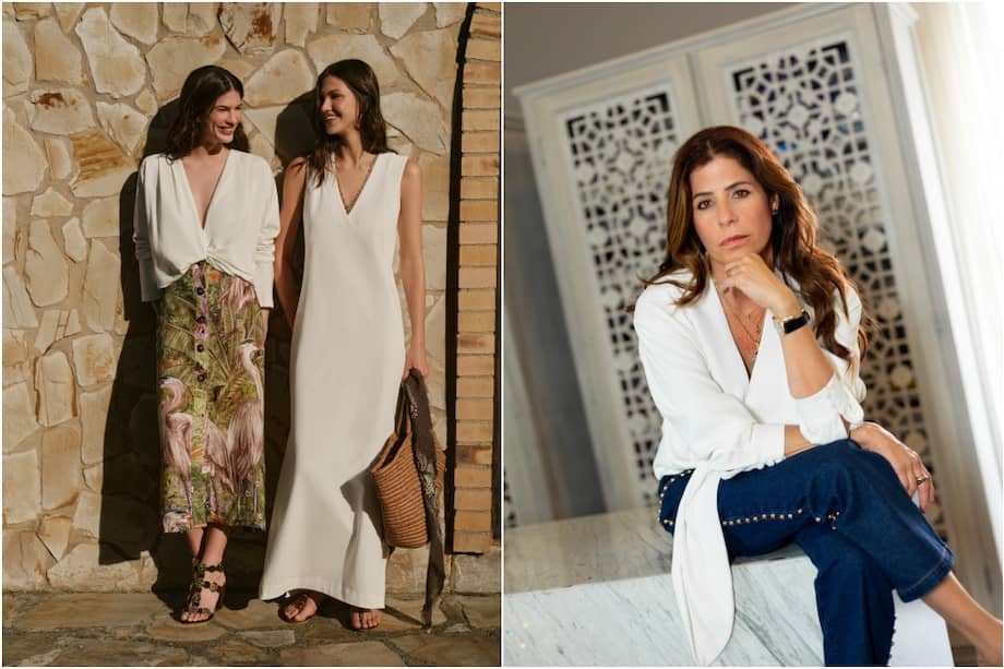 Renata Lozano y dos de sus diseños. / Cortesía