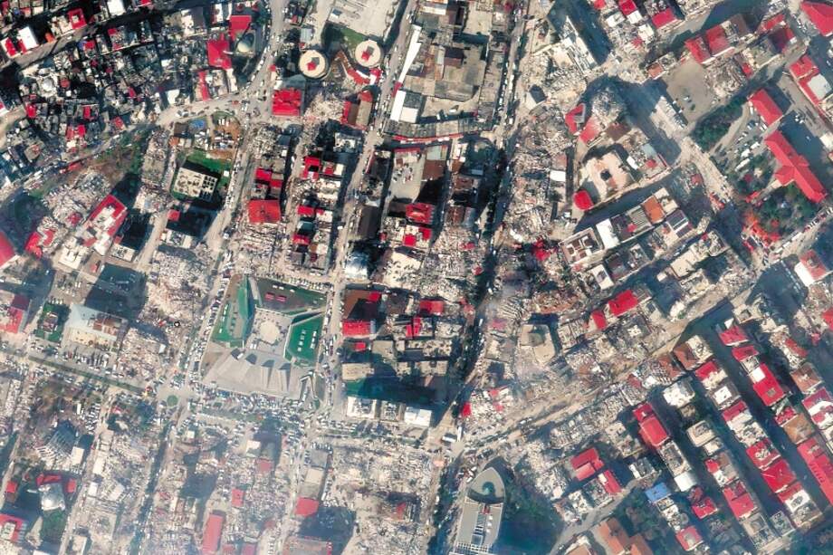 Foto satelital del 7 de febrero, publicada el 8 por Planet Labs PBC, de Kahramanmaras (Turquía) dos días después del terremoto. / AFP