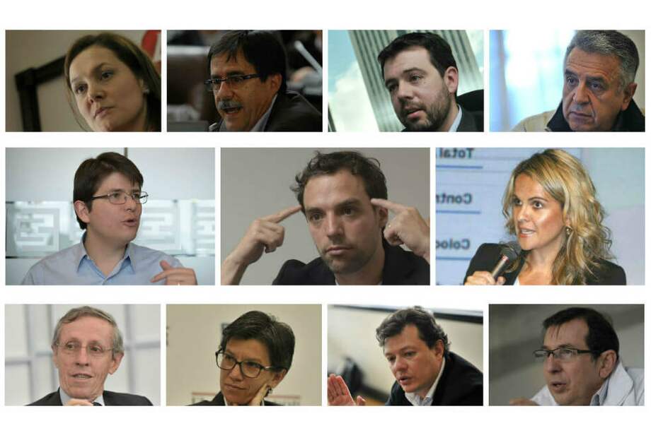 Arriba de izquierda a derecha: Ángela Garzón (Centro Democrático), Celio Nieves (Polo), Carlos F. Galán (Nuevo Liberalismo) y Luis E. Garzón (En Marcha).
Centro de izquierda a derecha: Miguel Uribe (Avancemos), Luis Ernesto Gómez (Activista) y María Andrea Nieto. (Todos por firmas).
Abajo de izquierda a derecha: Antonio Navarro y Claudia López (Alianza Verde); Hollman Morris (Mais) y Jorge Rojas (Colombia Humana).