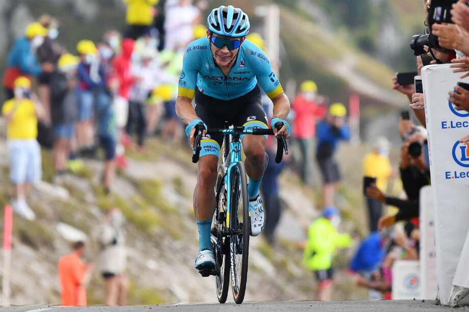 El ciclista boyacense Miguel Ángel López ascendió al tercer lugar dela clasificación general del Tour de Francia 2020. / EFE