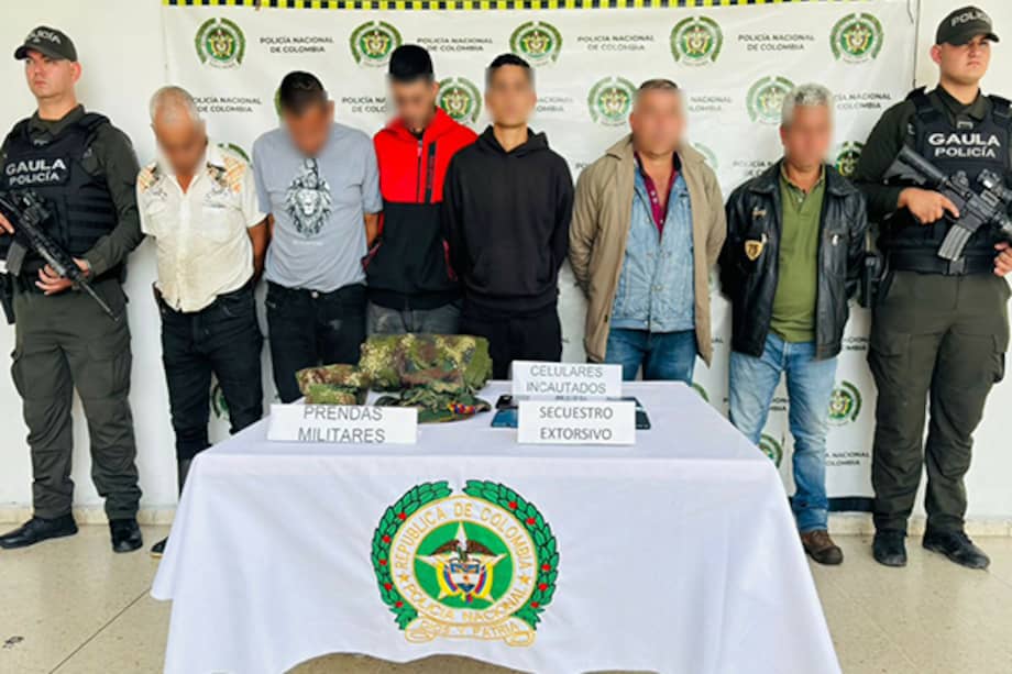 Integrantes de "Los Stone", banda responsable del secuestro del sacerdote Carlos Saúl Jaimes en Viotá, Cundinamarca.