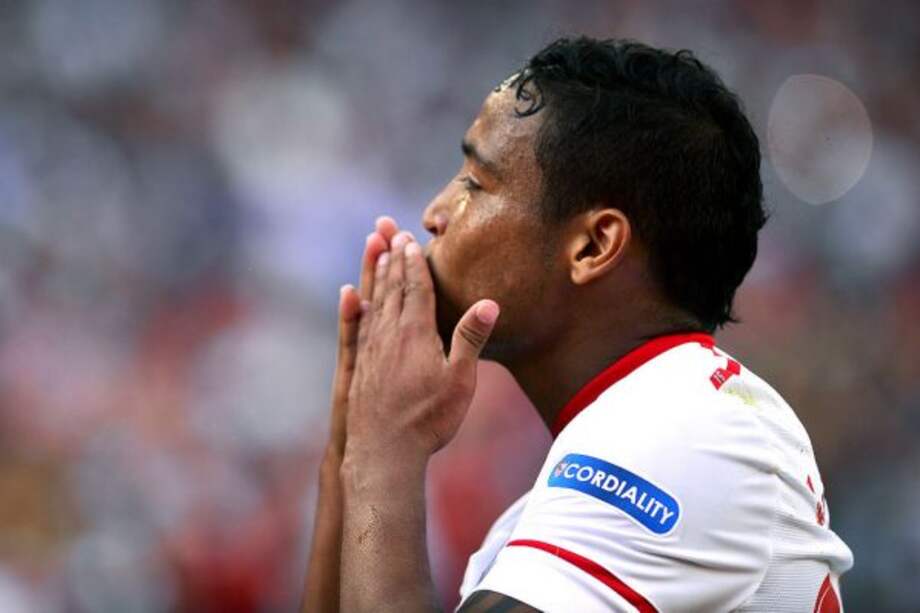 Tercer gol de Muriel con la camiseta del Sevilla. / AFP