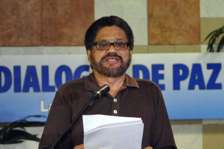 El vocero de la delegación de paz de las Farc, ‘Iván Márquez’, dio a conocer los avances de la mesa, según ellos. / AFP
