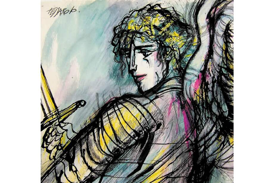 Uno de los guerreros de Germán Tessarolo, quien dice que nunca sabe cuándo acabar una obra. /Fotos: Juan Domingo Guzmán y John Arias (Archivo Tessarolo).