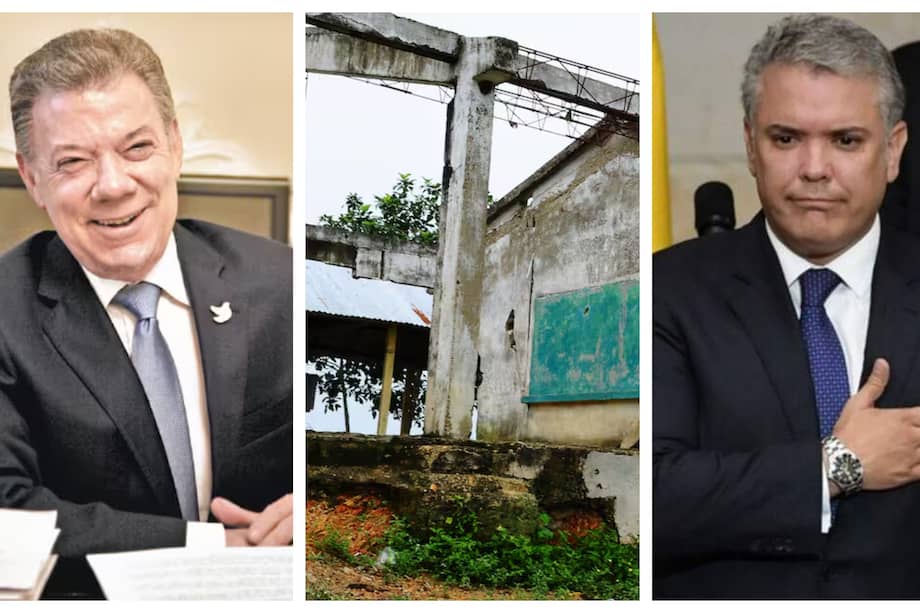Juan Manuel Santos (izquierda) e Iván Duque (derecha) expresidentes que estuvieron al mando del megacontrato para la construcción de 259 colegios.