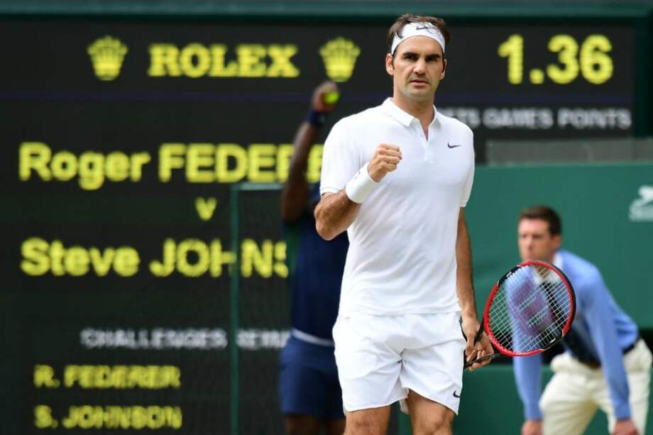 Roger Federer avanzó a cuartos de final de Wimbledon. Foto: AFP