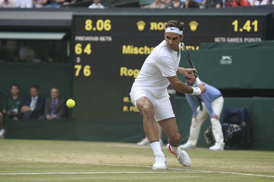Roger Federer venció a Dimitrov en tres sets. / AFP