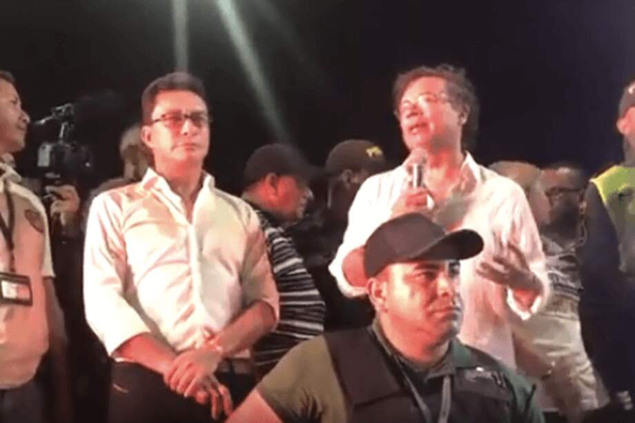 Petro acompañó a Carlos Caicedo en el lanzamiento de su candidatura a la Gobernación del Magdalena. / Captura de video.