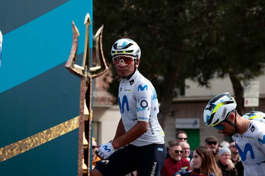 Nairo Quintana con el uniformde de Movistar Team.