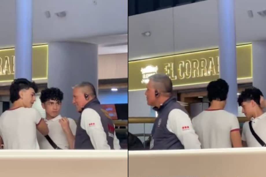 Cuando grababan un video besándose para redes sociales, un miembro del equipo de seguridad del centro comercial les advirtió que, de seguir dándose besos, tendrían que salir del lugar. Andino respondió, admitió que se trató de una acción injustificada y anunció acciones.