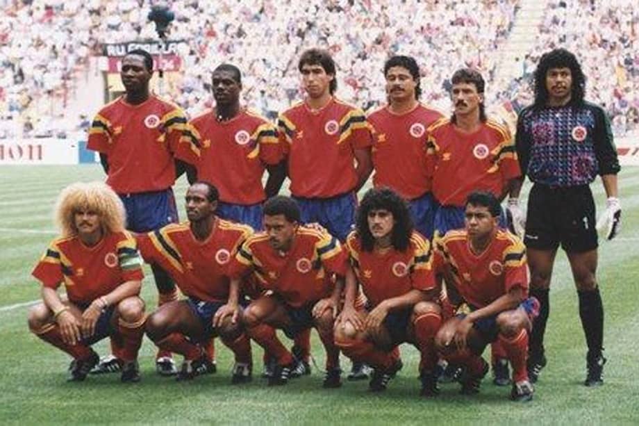 Jugadores de la selección de Colombia durante el Mundial de Italia 1990.