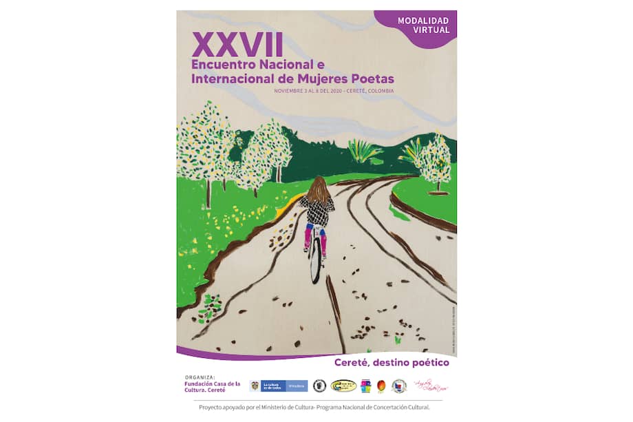 Poster oficial del Encuentro Internacional de Mujeres Poetas.