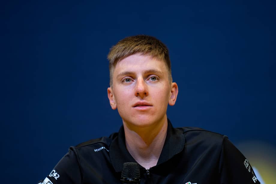 Tadej Pogacar, en la rueda de prensa antes del inicio del Tour de Francia 2023.