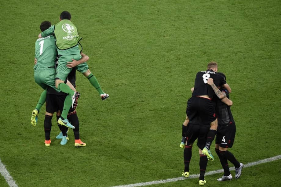 El conjunto albano derrotó a Rumania. Foto: AFP