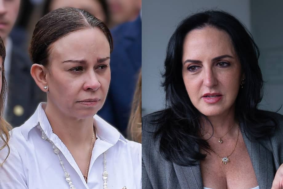 Esposa de Miguel Uribe, María Claudia Tarazona, y senadora y precandidata María Fernanda Cabal.