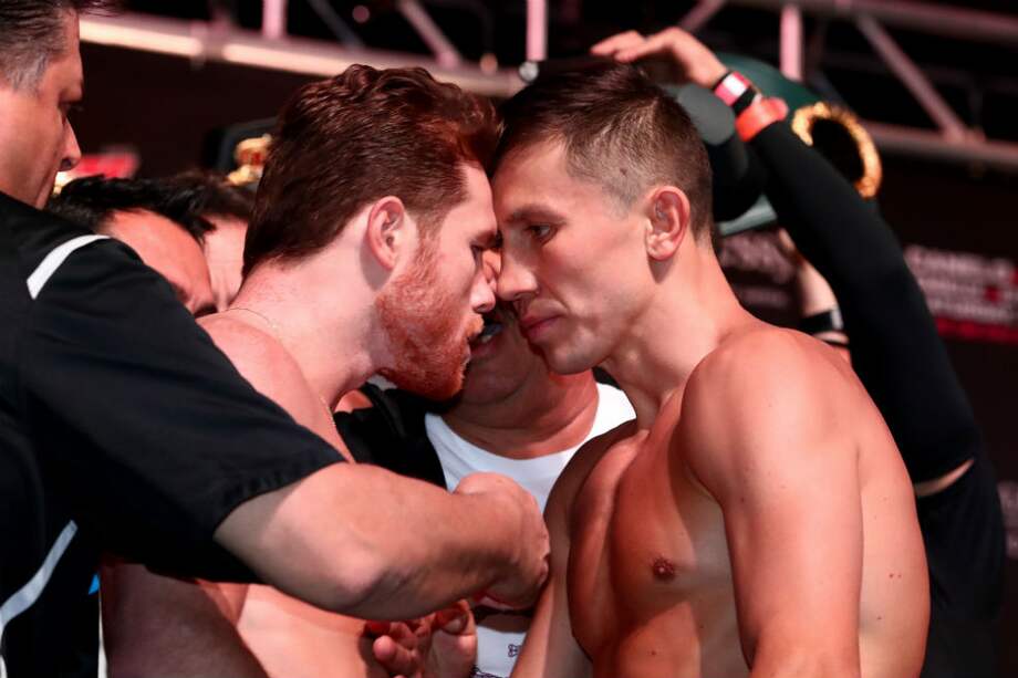 Cara a cara entre Canelo Álvarez y Golovkin / AFP