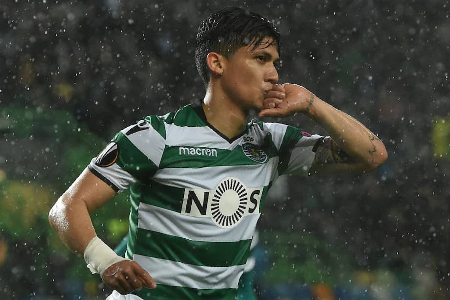 Fredy Montero, delantero del Sporting de Lisboa. / AFP