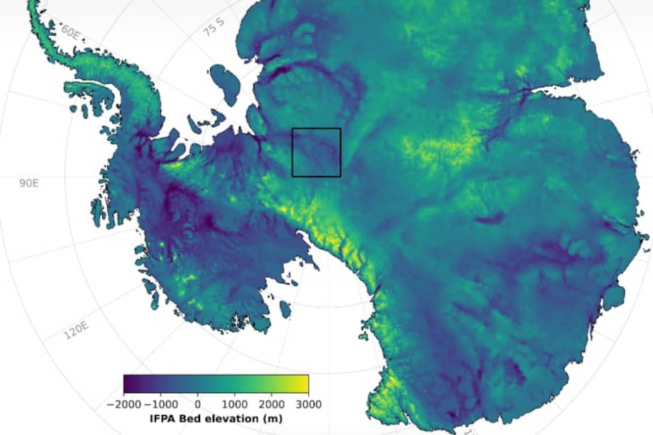 Topografía subglacial para todo el continente antártico. /Helen Ockenden-Science