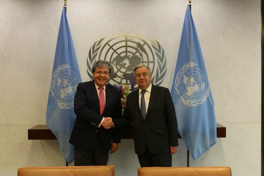 El canciller Carlos Holmes Trujillo se encuentra en Nueva York, en donde se reunió con el secretario general de la ONU, António Guterres. / Cortesía