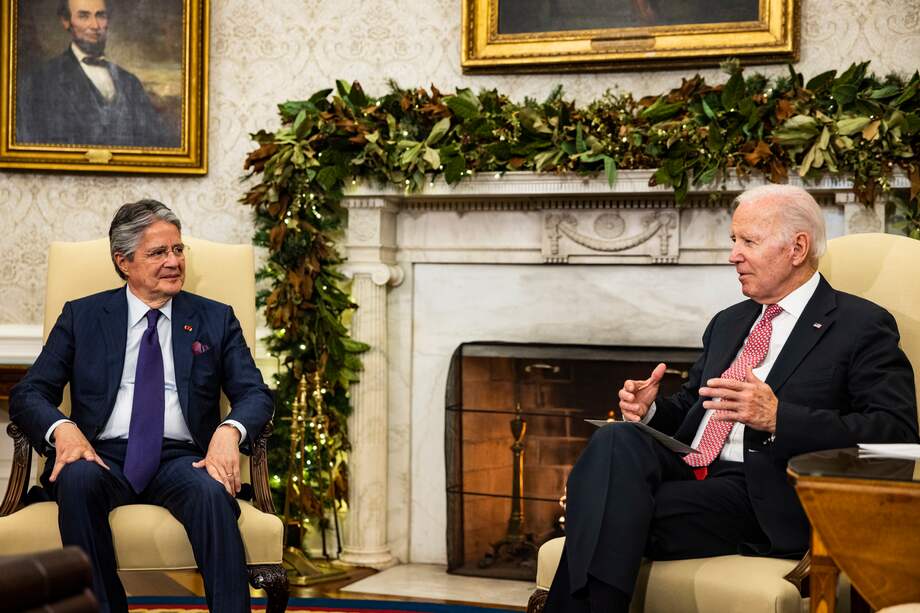 Guillermo Lasso, presidente de Ecuador, y Joe Biden, presidente de Estados Unidos.