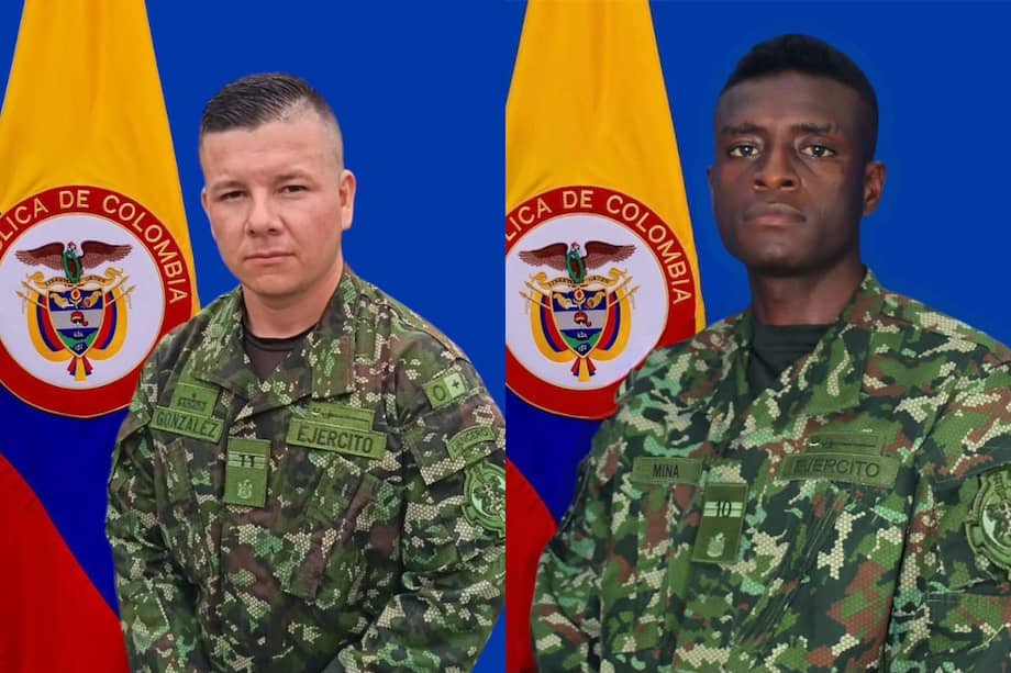 Se trata de los soldados Ángel González Garcés (izq.) y Édgar Mina Carabalí (der.).