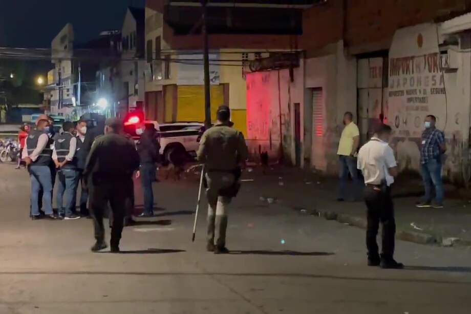 Zona de la explosión, en el centro de Cali.