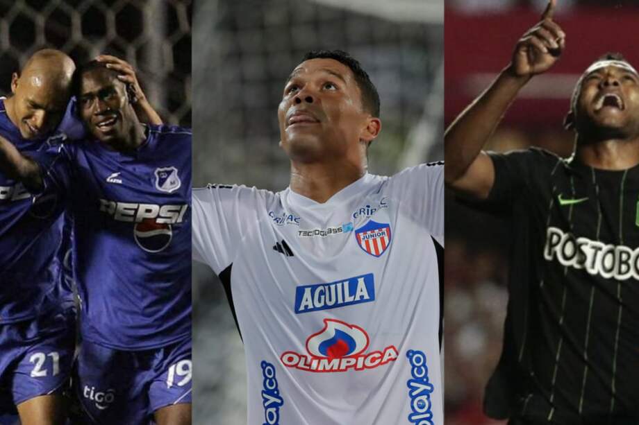 Luis 'Morumbi' Zapata de Millonarios en 2007, Carlos Bacca de Junior en 2024 y Miguel Ángel Borja de Nacional en 2016.