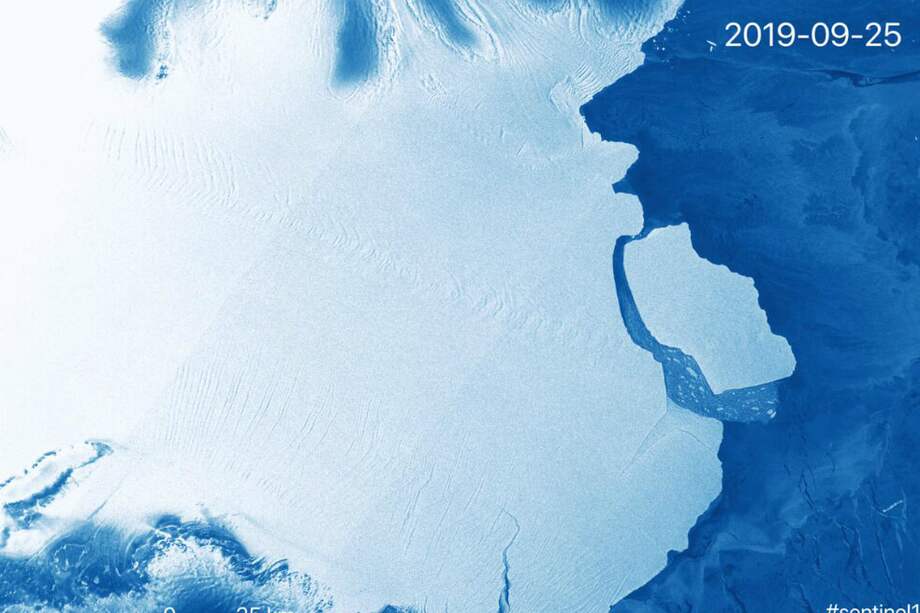 El nuevo iceberg, denominado D28, se desprendió totalmente de la plataforma de hielo el pasado 25 de septiembre.
/ Copernicus EU ?