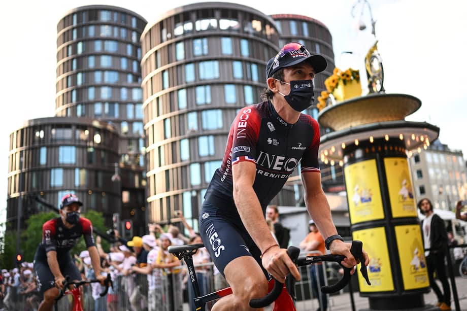 Gerain Thomas durante la presentación del Tour de Francia 2022 // Marco Bertorello. AFP