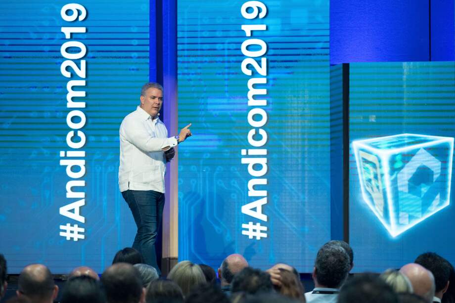 El presidente Iván Duque estuvo presente durante el primer día de Andicom. / Cortesía Andres Piscov.