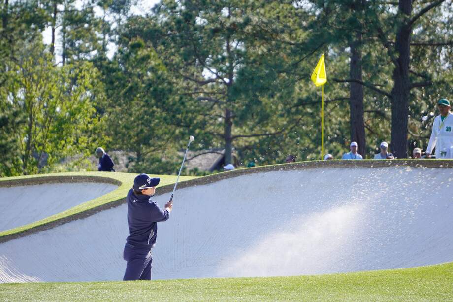 El colombiano Nicolás Echavarría durante las rondas de práctica del Masters de Augusta.