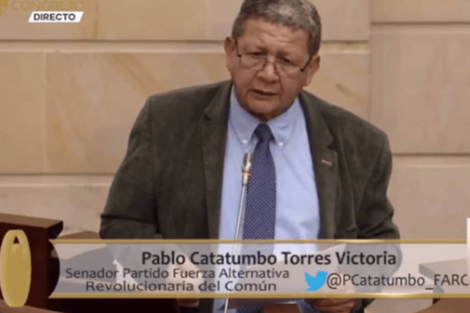 Pablo Catatumbo es senador de la FARC. / Pantallazo de la transmisión del Canal Congreso
