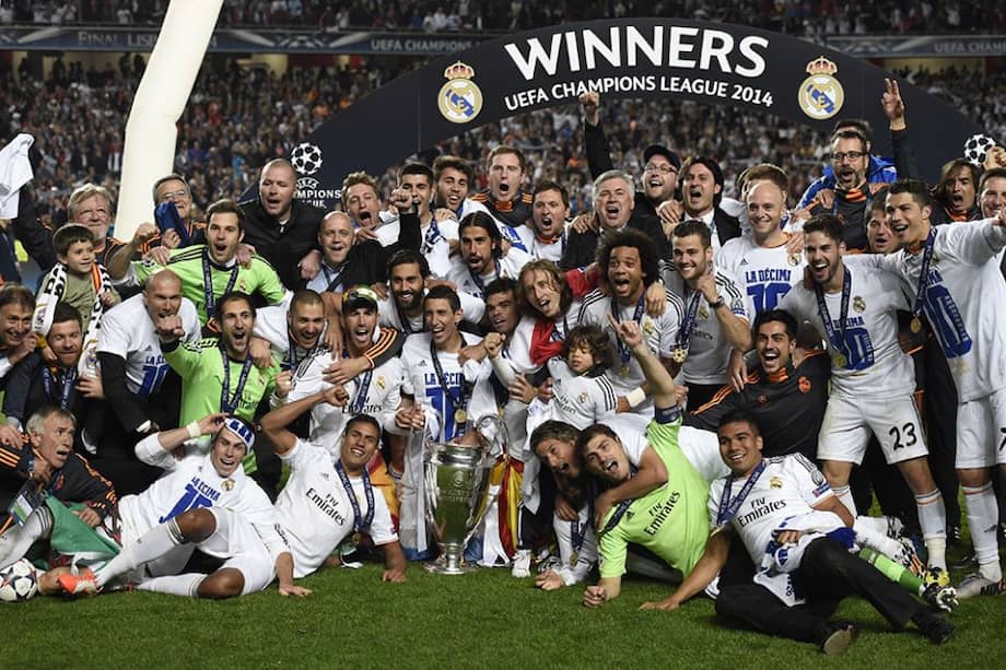 Real Madrid celebra la obtención de la décima. Foto: AFP