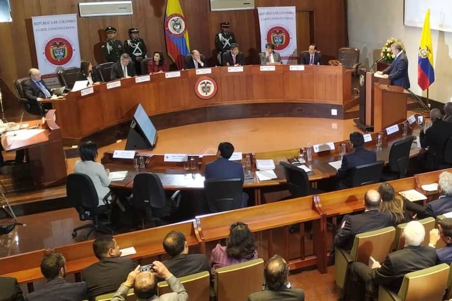 La presidente del alto tribunal, Gloria Ortíz, señaló que la audiencia quiere evaluar el estado de la sentencia y oír a todas las partes interesadas. / Mauricio Alvarado - El Espectador