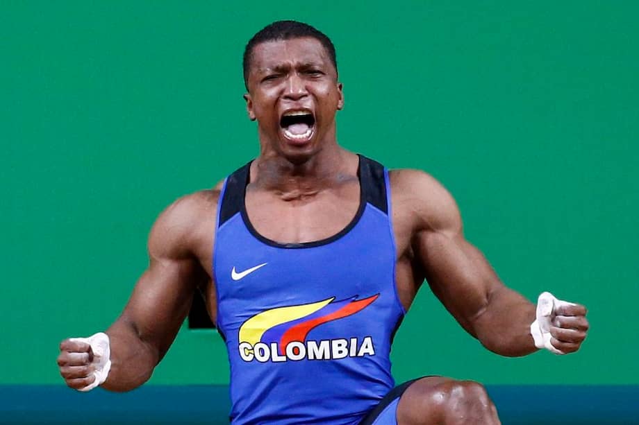 A todo pulmón. Así gritó el pesista colombiano Óscar Figueroa la conquista de la medalla de oro en los Juegos Olímpicos de Río 2016. / EFE