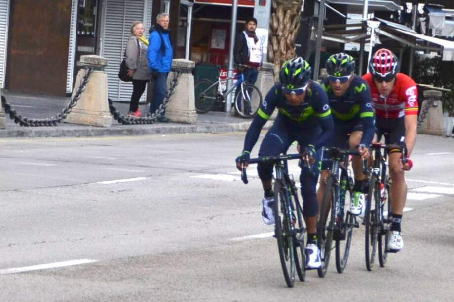 Nairo en la fuga que protagonizó con su compañero Alejandro Valverde. / @Movistar_Team